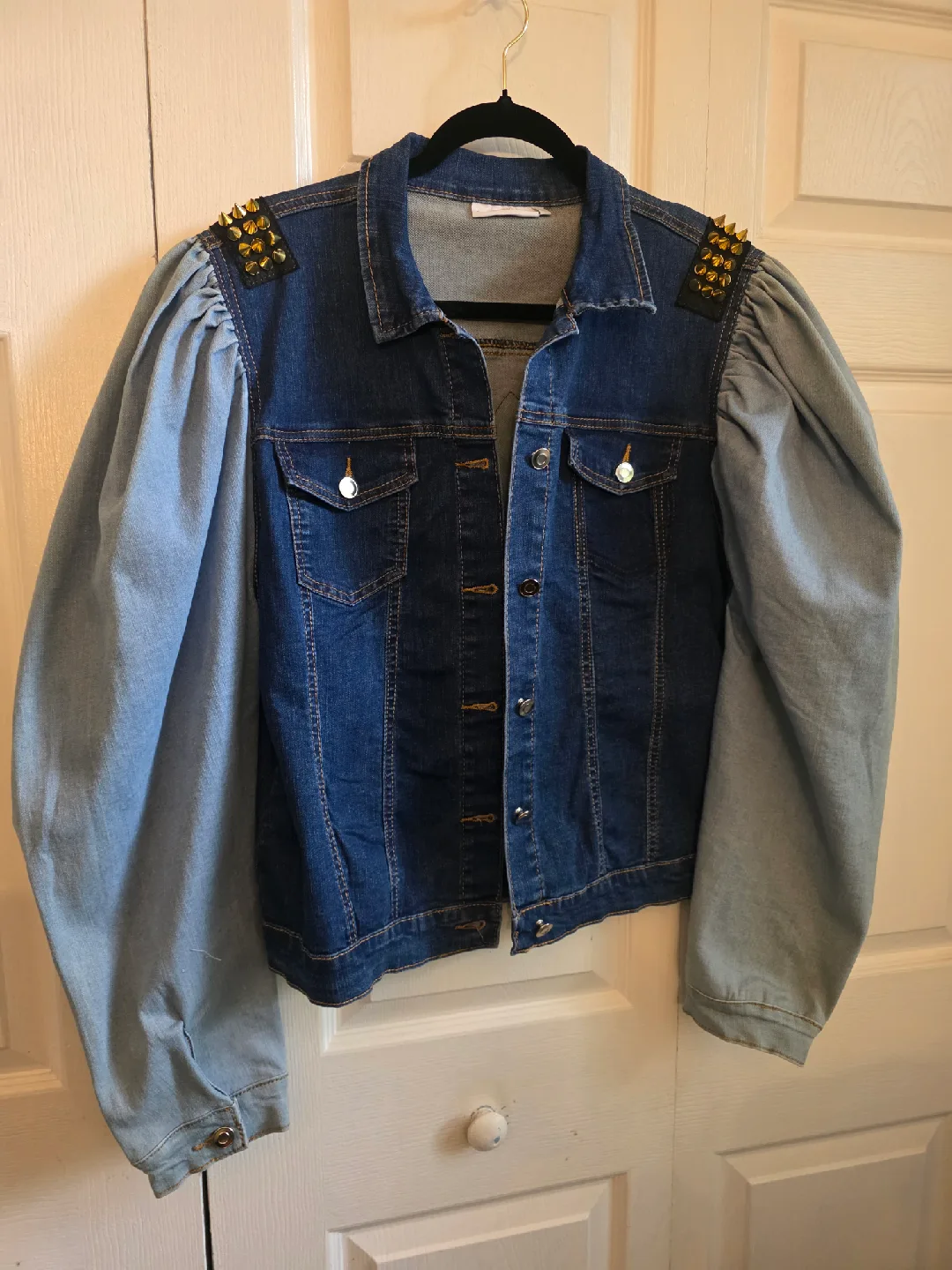 Denim Jacket with Teddy Bear Design thumbnail