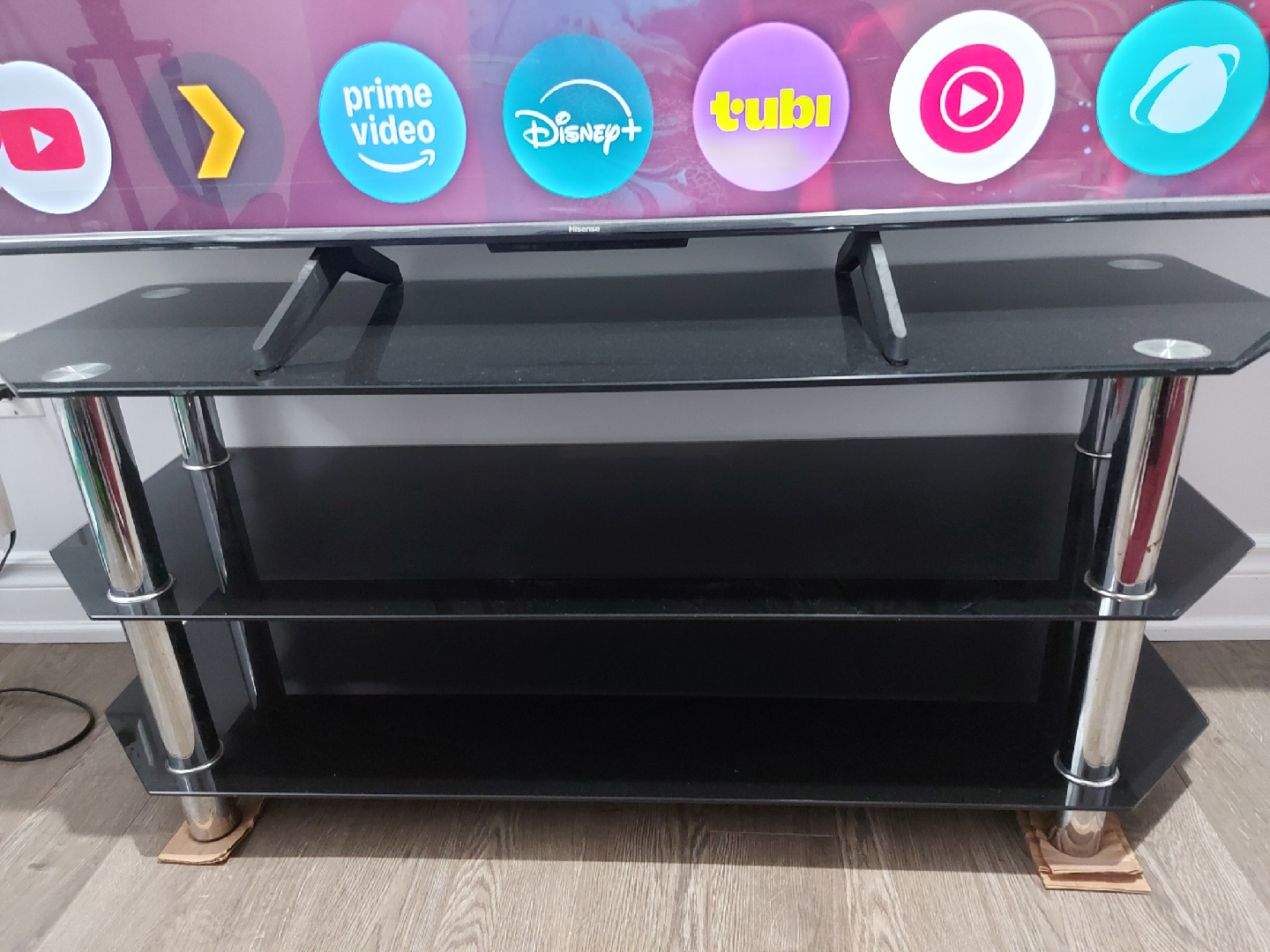 Black Glass TV Stand