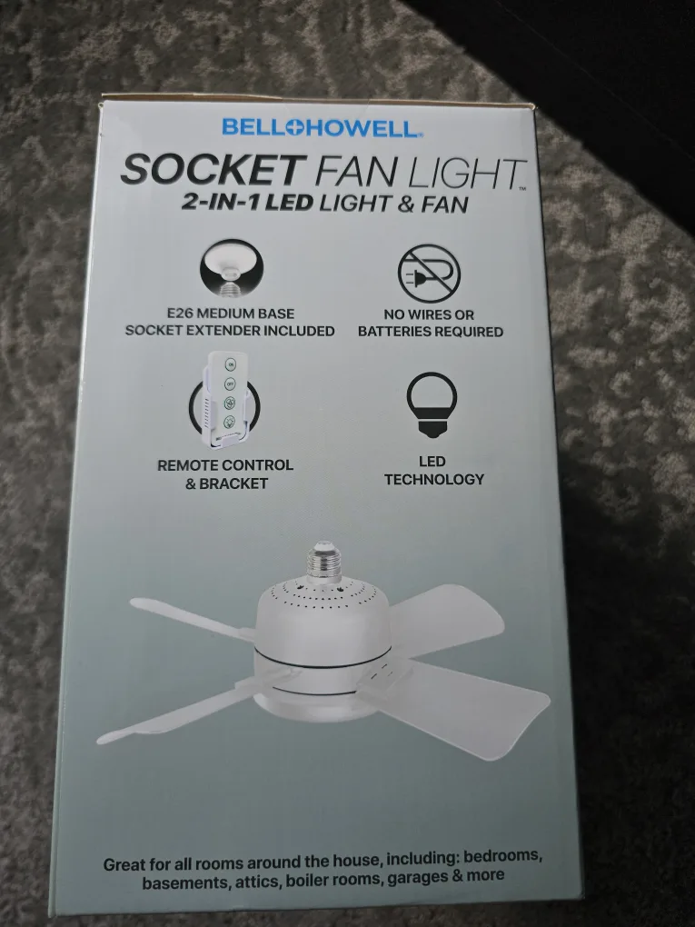 Bell + Howell Socket Fan Light - 2-in-1 LED Light & Fan image indicator(2)