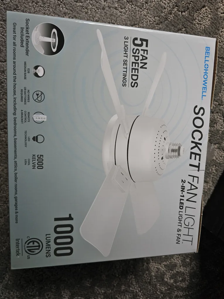 Bell + Howell Socket Fan Light - 2-in-1 LED Light & Fan image indicator(3)