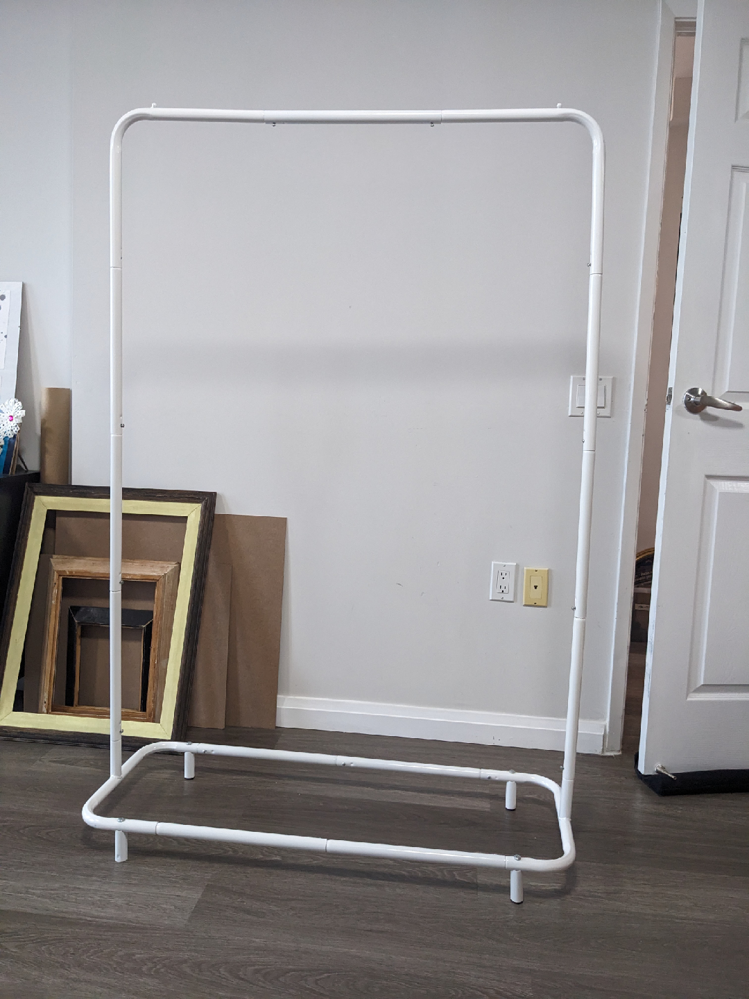 White Metal Clothes Rack