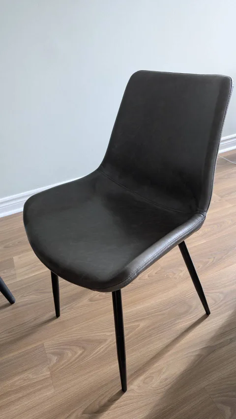 Modern Dining Chair - Mustard Velvet & Grey Leather image indicator(4)