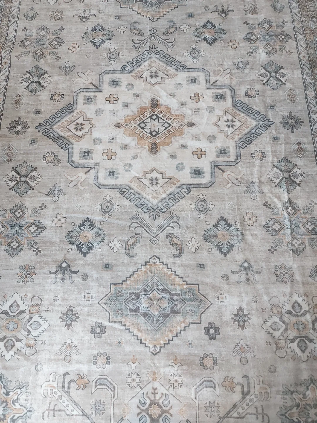 Area Rug washable Beige/Grey 6ft ×9ft brand new image indicator(2)