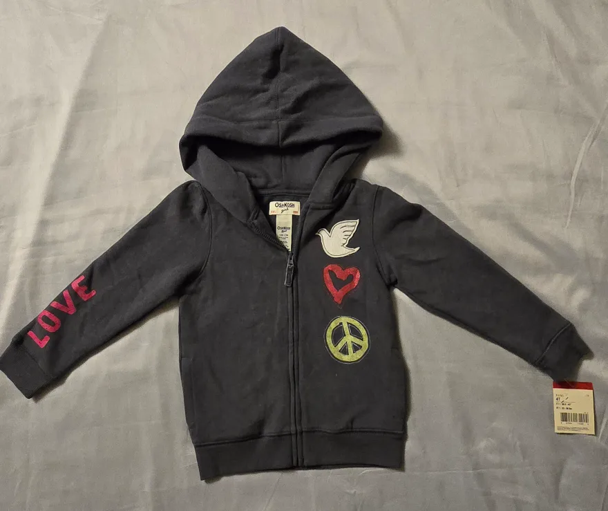 NEW! OshKosh B'gosh Girls Hoodie! - Size 4T thumbnail