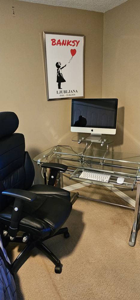 Glass Computer Desk with Chrome Frame - photo 2