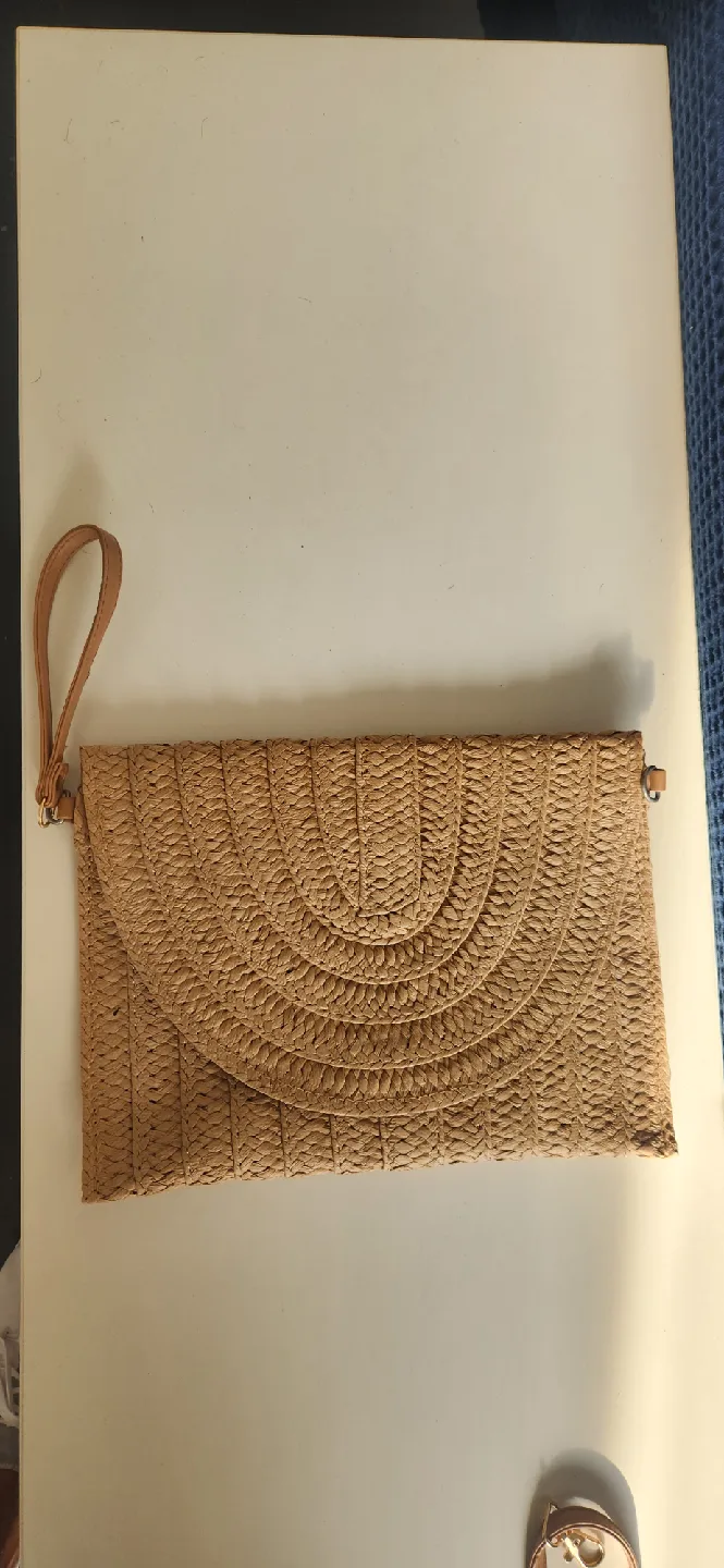 Straw Clutch with Shoulder Strap image indicator(4)