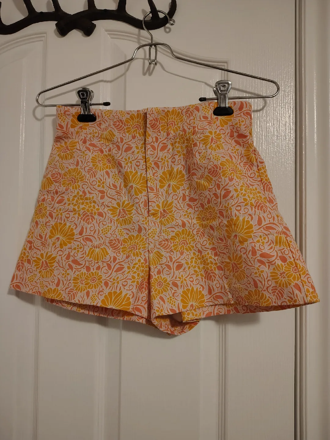 Zara Floral Print Shorts - Orange & Yellow thumbnail