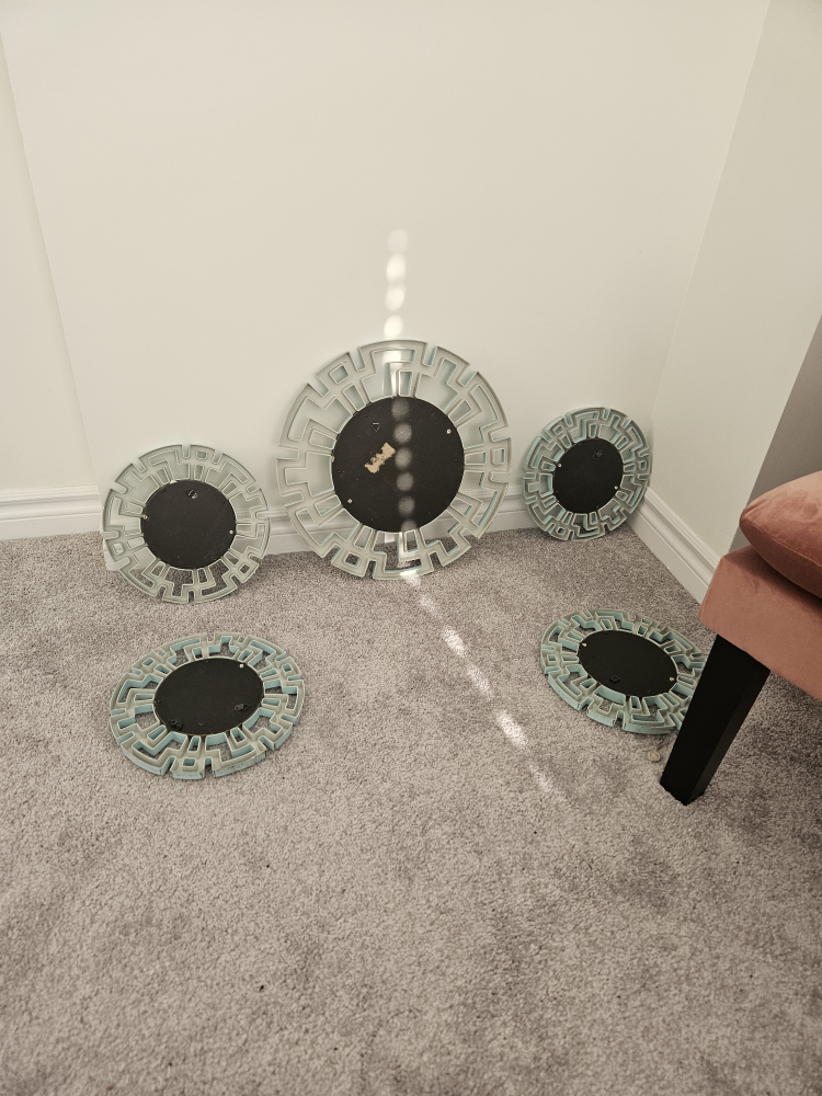 Set of 5 Round Decorative Wall Mirrors - photo 2