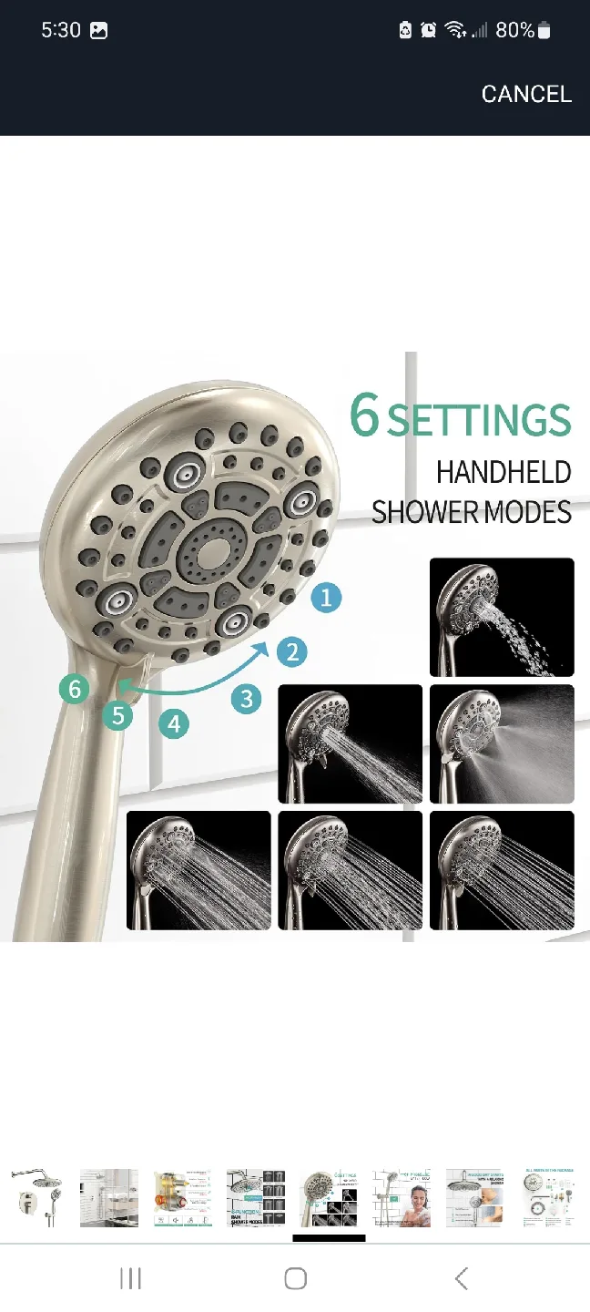 SR SUN RISE 10 Inch Shower Head - Brushed Nickel image indicator(5)