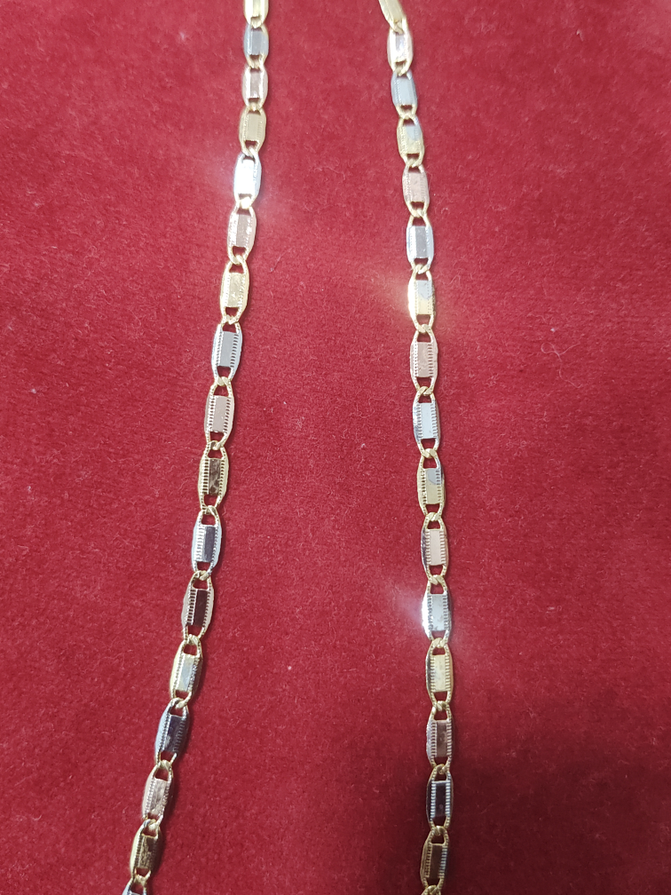 Two tone  Gold plated  Chain Necklace