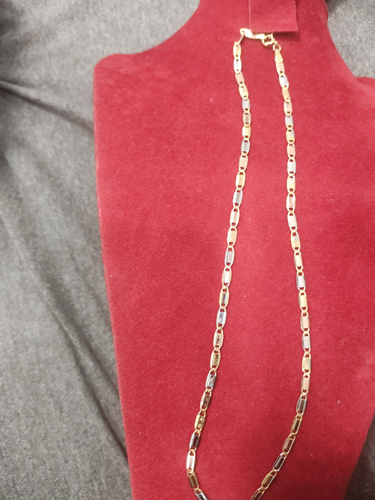 Two tone  Gold plated  Chain Necklace - photo 3