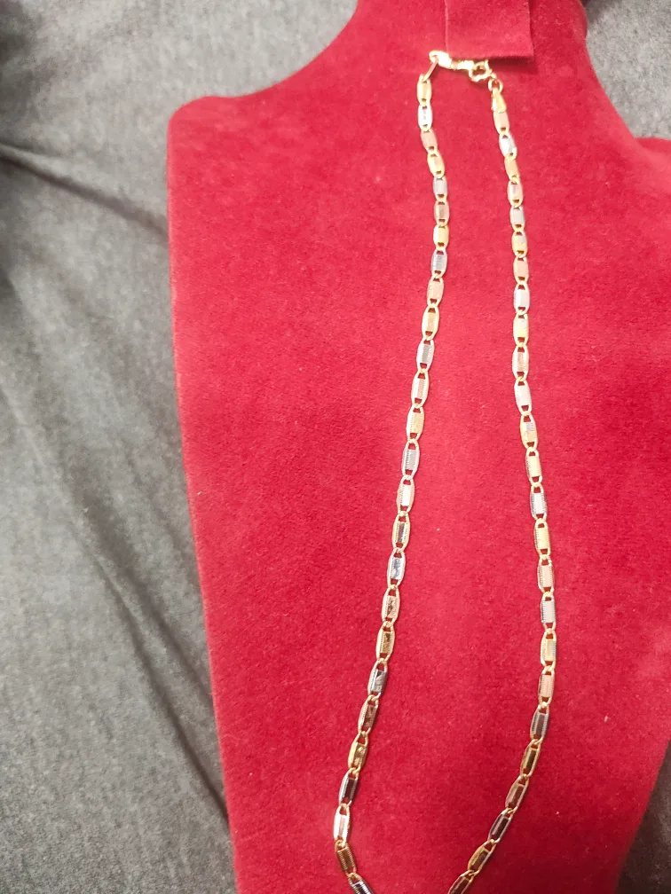 Two tone  Gold plated  Chain Necklace image indicator(3)