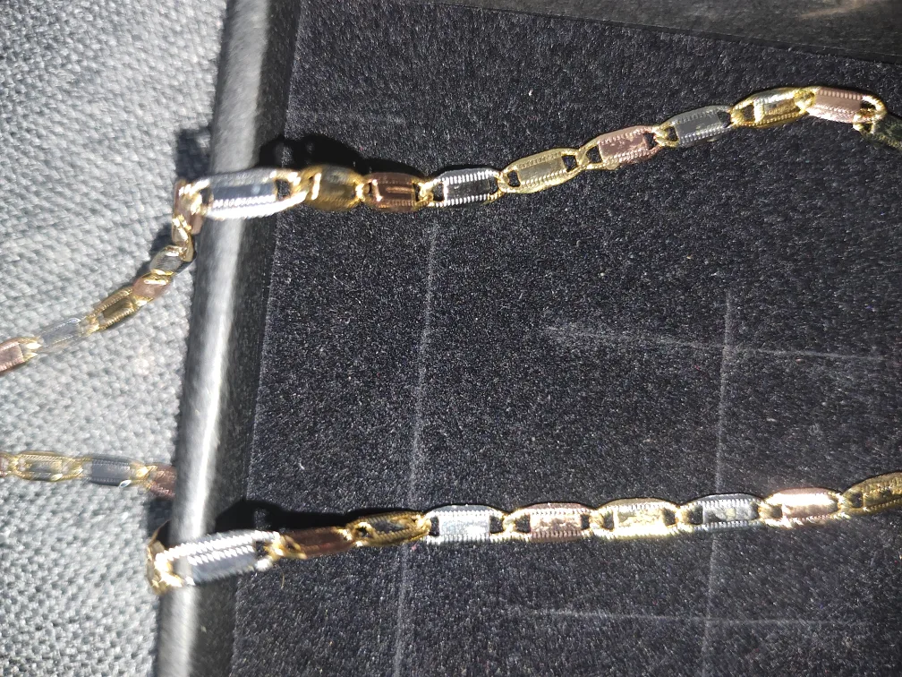 Two tone  Gold plated  Chain Necklace image indicator(4)