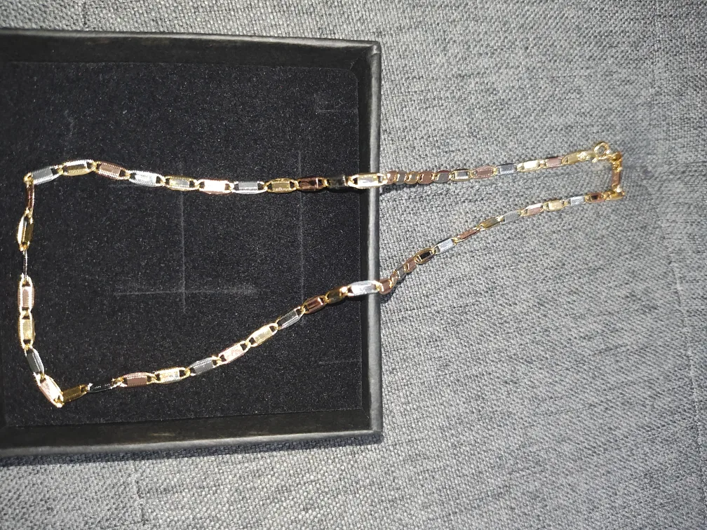 Two tone  Gold plated  Chain Necklace image indicator(5)