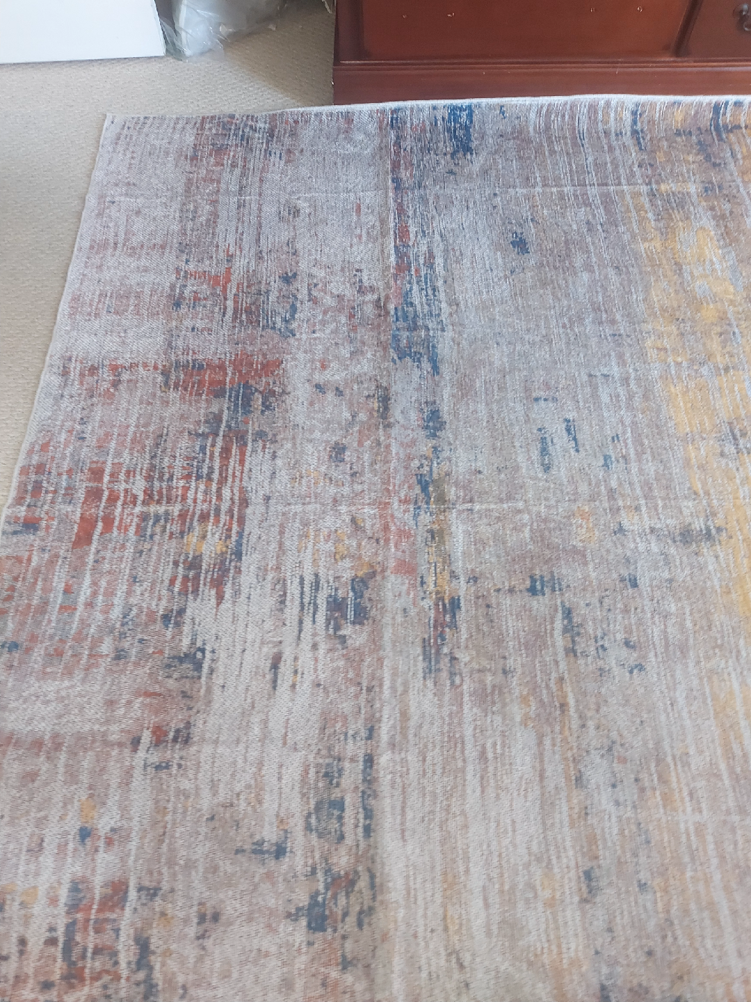 Area Rug 6ft ×9ft washable Wood Grain Pattern brand new