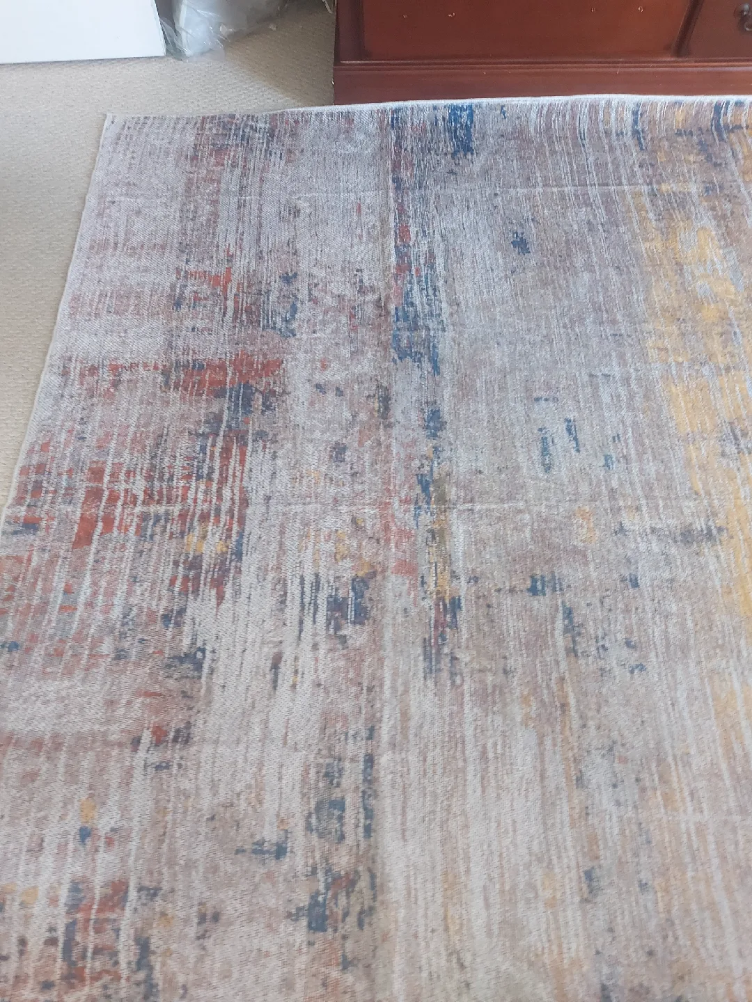 Area Rug 6ft ×9ft washable Wood Grain Pattern brand new thumbnail