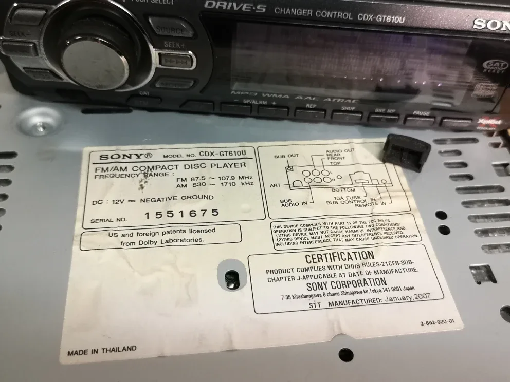 🎶USB Car Stereo Deck ~ SONY XPLOD CDX-GT610U image indicator(10)