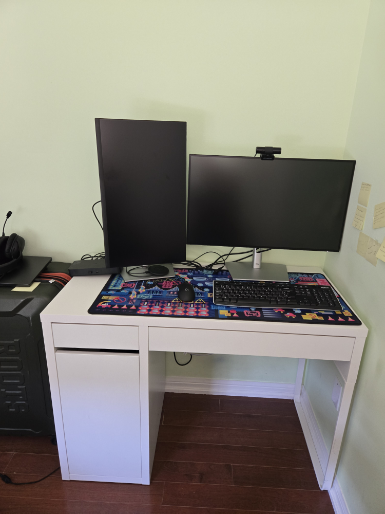 IKEA MICKE White Desk with Drawer and Cabinet