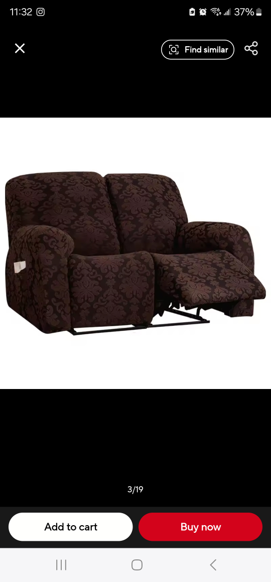 Recliner Sofa Cover - Brown Patterned - photo 3