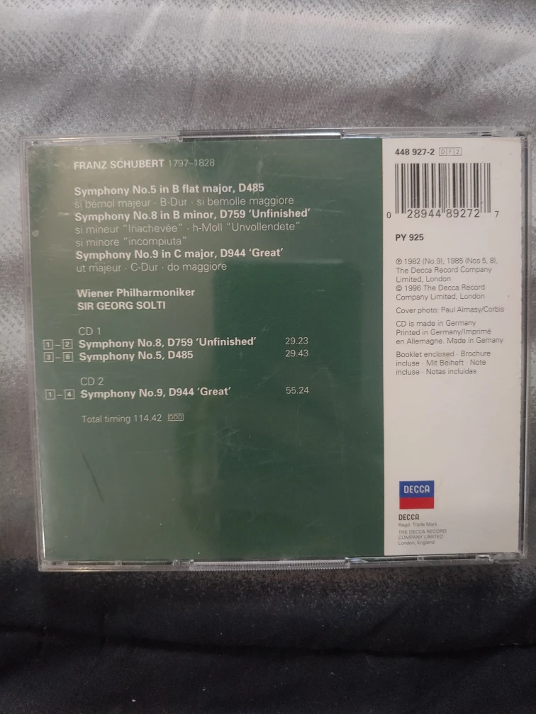 Schubert: The 3 Great Symphonies CD Set - photo 2
