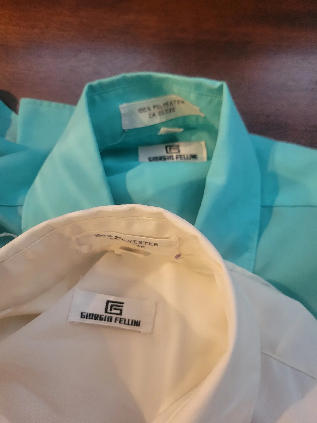 vintage Giorgio Fellini Shirts - White & Turquoise sz small image indicator(3)
