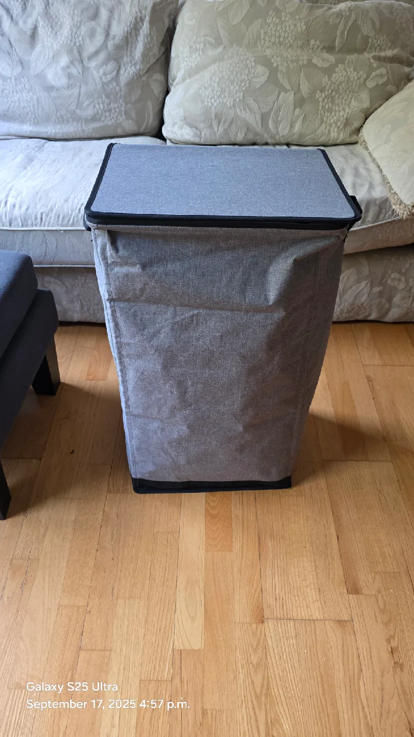 Grey Laundry Hamper with Lid thumbnail