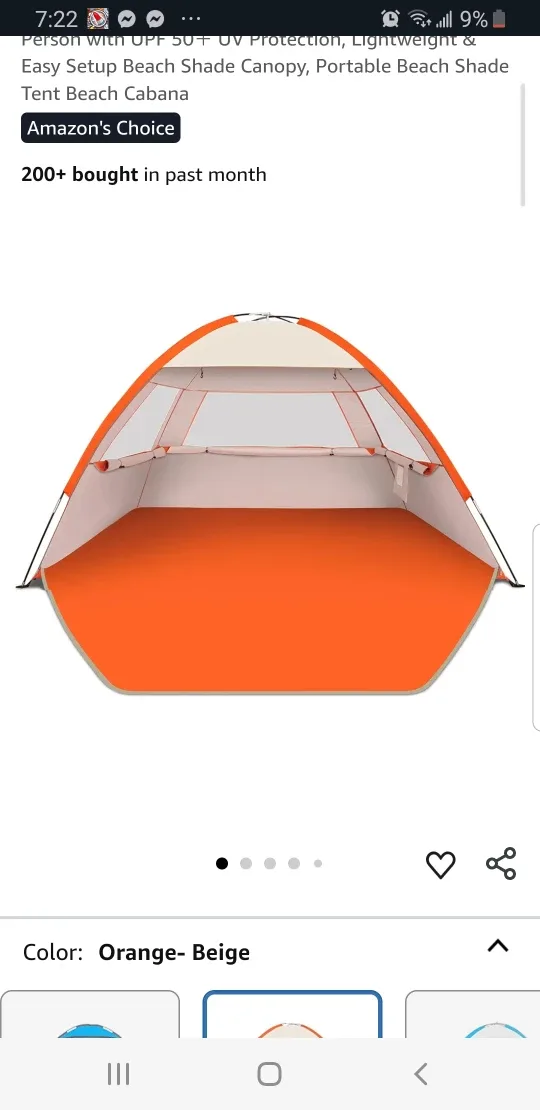 Beach Tent 3-4 person brand new thumbnail