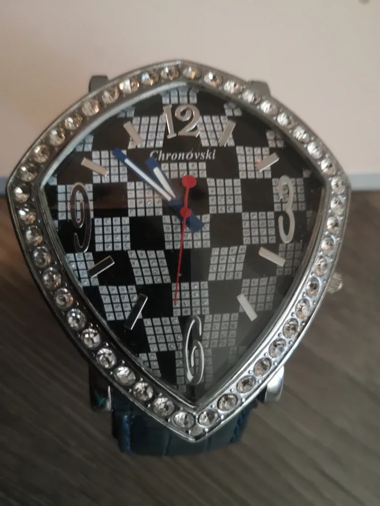 Chronovski Watch with Blue Leather Strap thumbnail