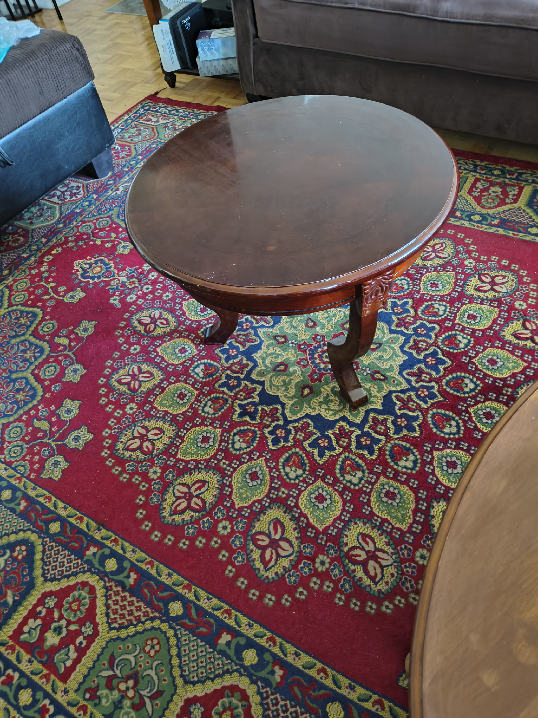 Vintage Round Wooden Coffee Table
