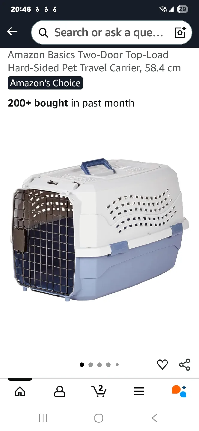 Pet Carrier - Grey &  Dark Blue New