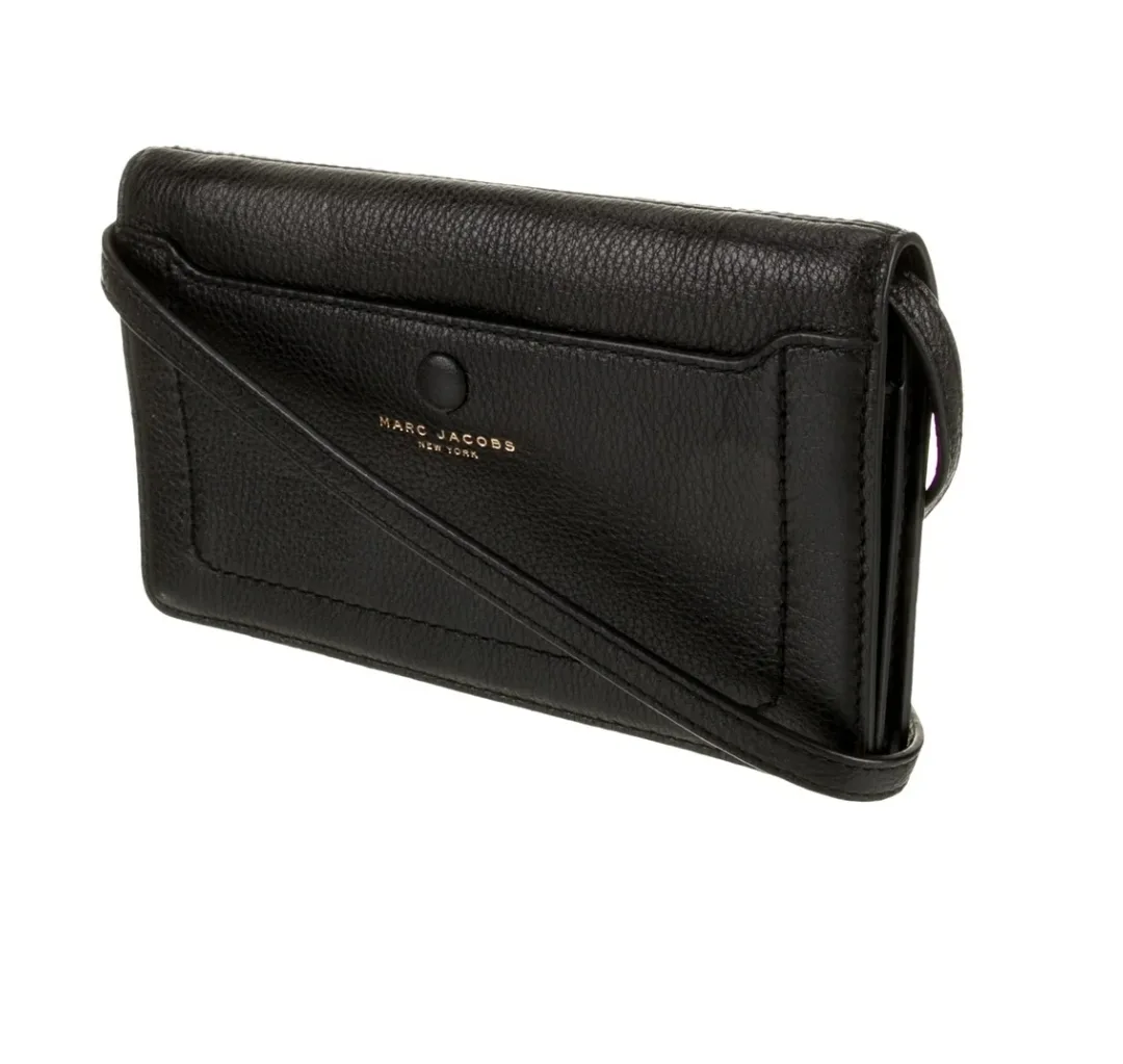 NEW! MARC JACOBS Black Leather Crossbody Wallet image indicator(6)