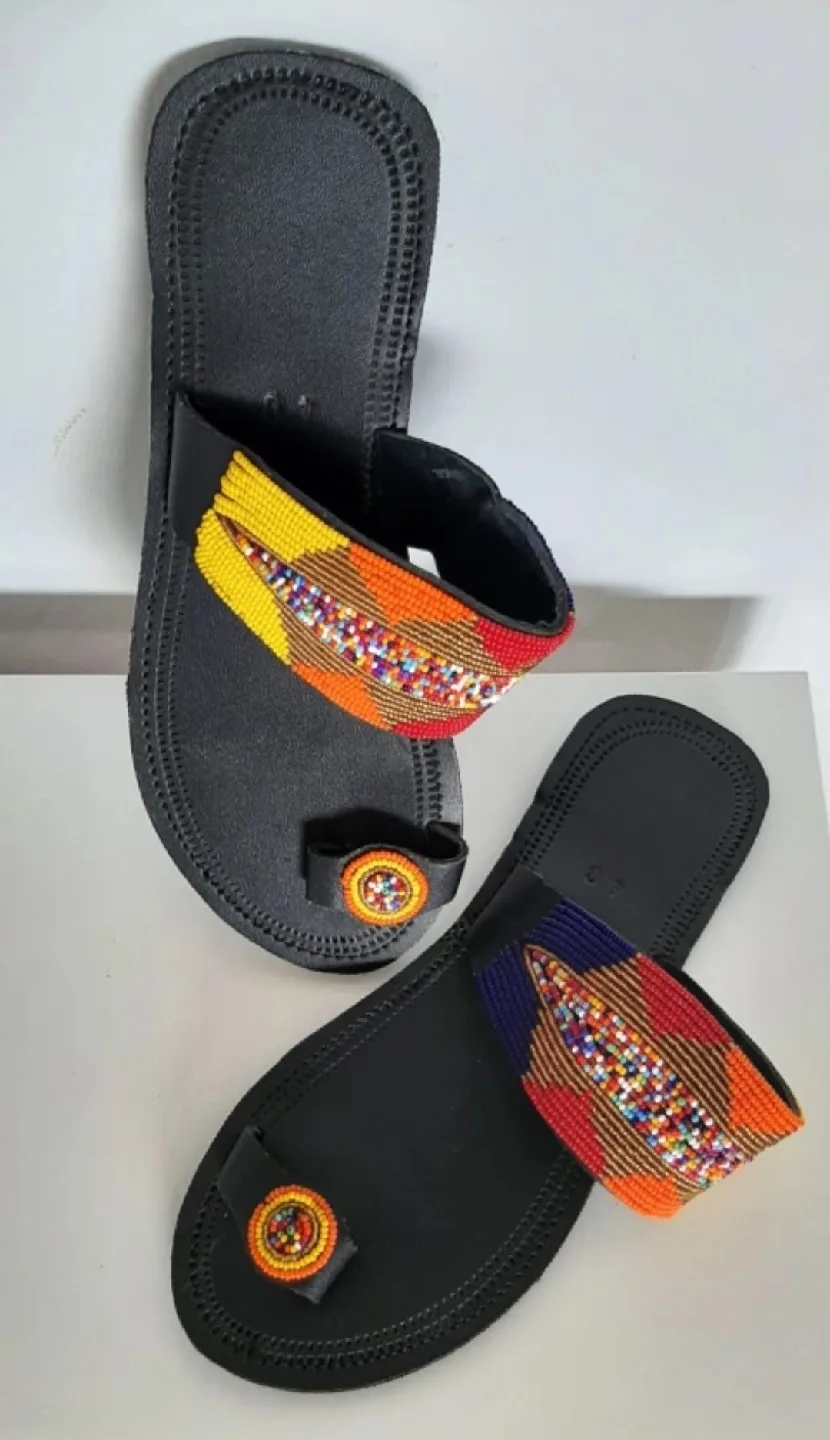 Handmade African Beaded Sandals image indicator(6)