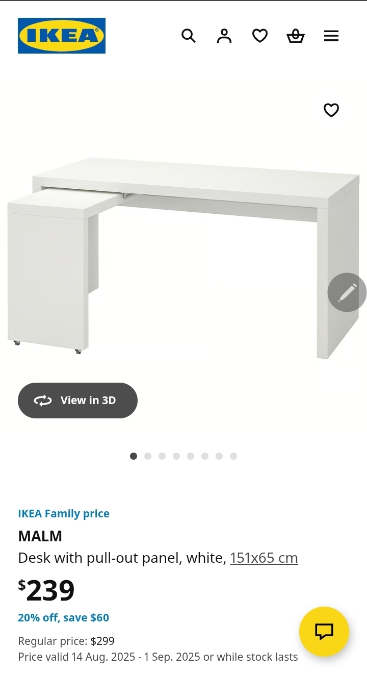 IKEA MALM Desk with Pull-Out Panel - White - photo 2