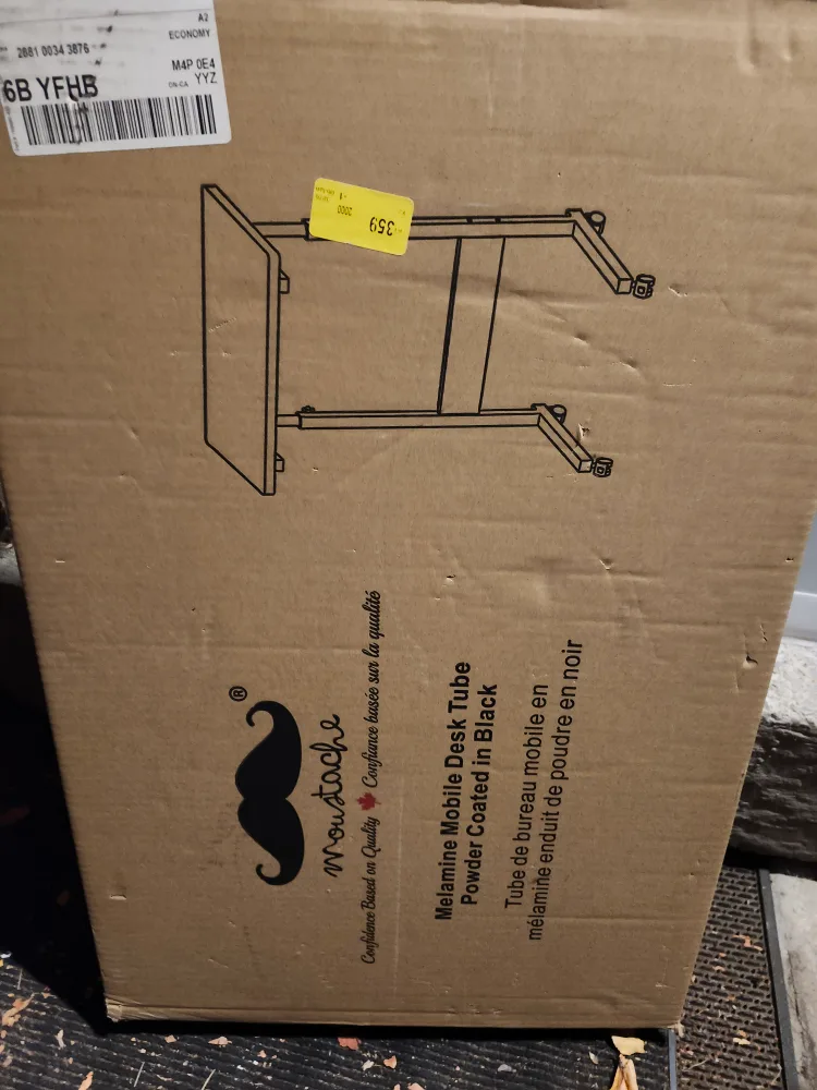 New Moustache Melamine Mobile Desk Tube - Black image indicator(3)