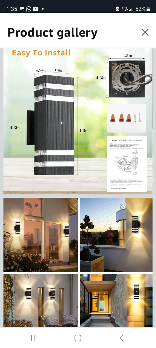 Outdoor Wall Light Fixture - Dusk to Dawn Sensor - photo 5