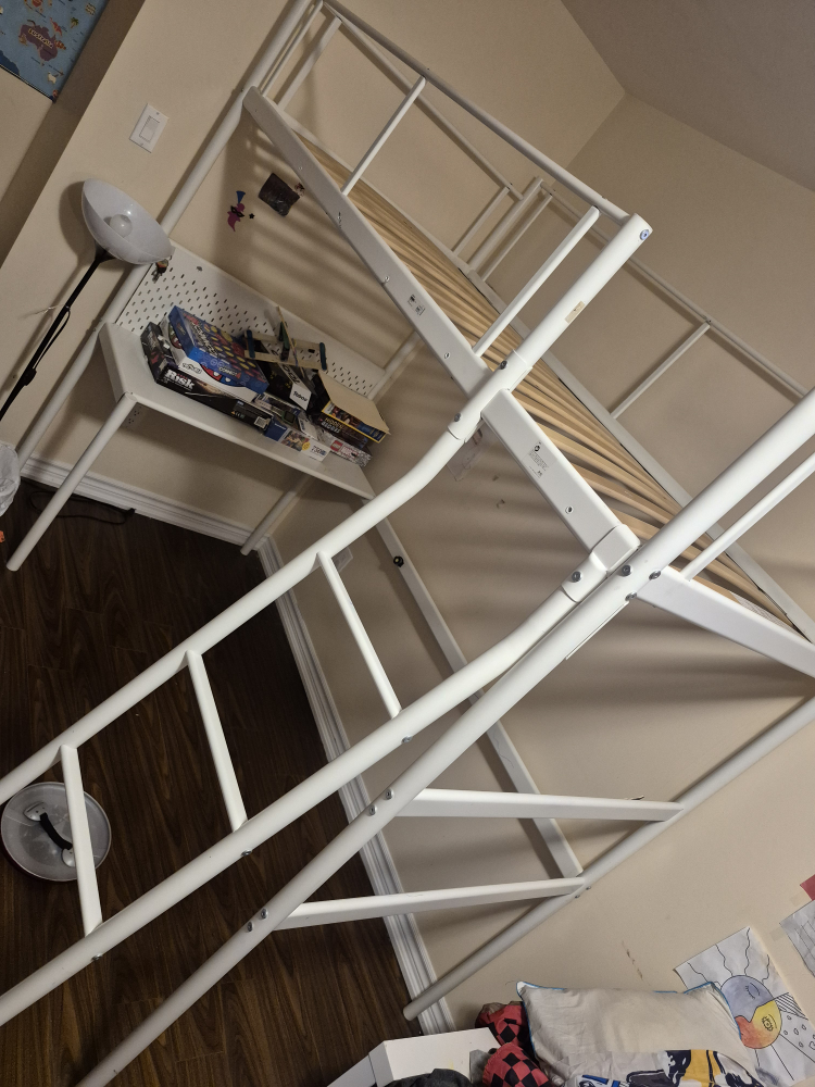 IKEA VITVAL Loft Bed Frame with Desk