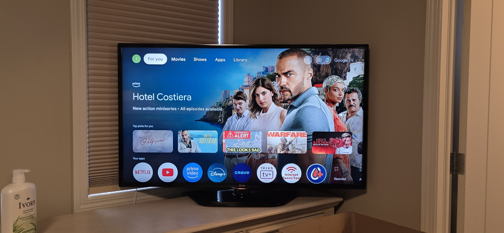 LG 55 inch TV with chrome cast