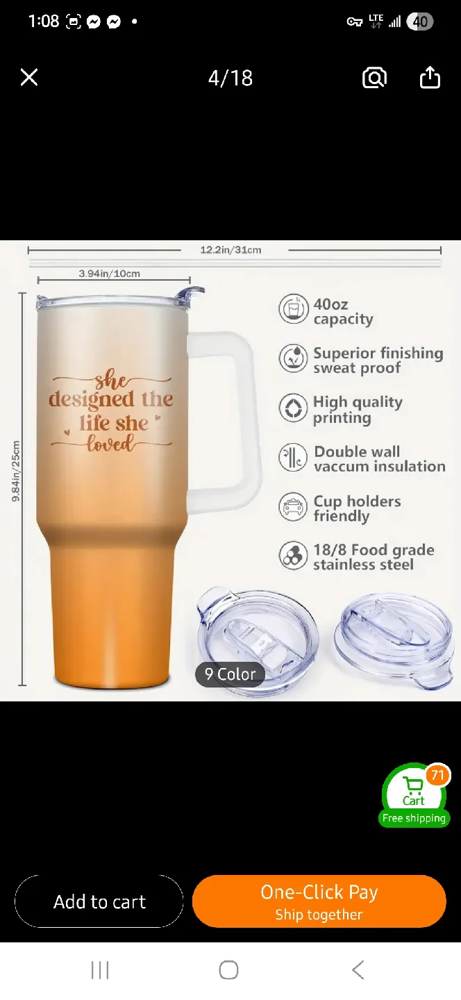 NEW Blue Customizable 40oz Tumbler 🧊 image indicator(2)