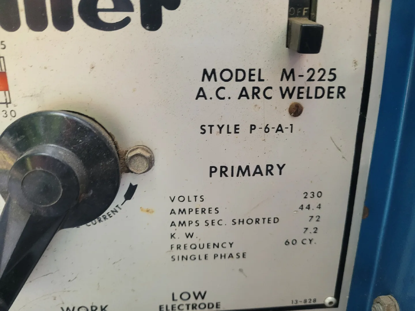 Miller M-225 A.C. Arc Welder image indicator(2)