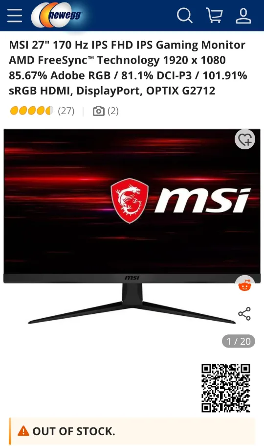 MSI Optix G2712 27" Gaming Monitor image indicator(2)