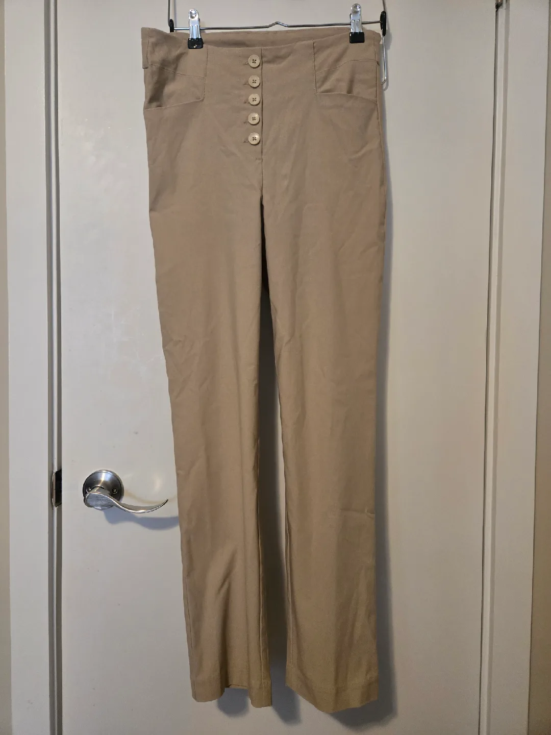 🥕 Beige high waisted button Pants M/M -Unused