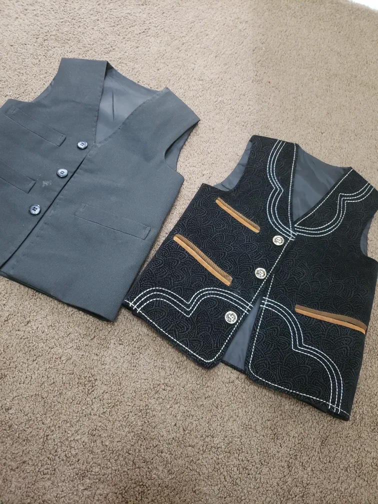 Boys' Black Patterned Vest thumbnail