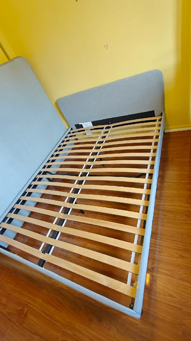 Ikea Upholstered Bed Frame - Light Grey thumbnail