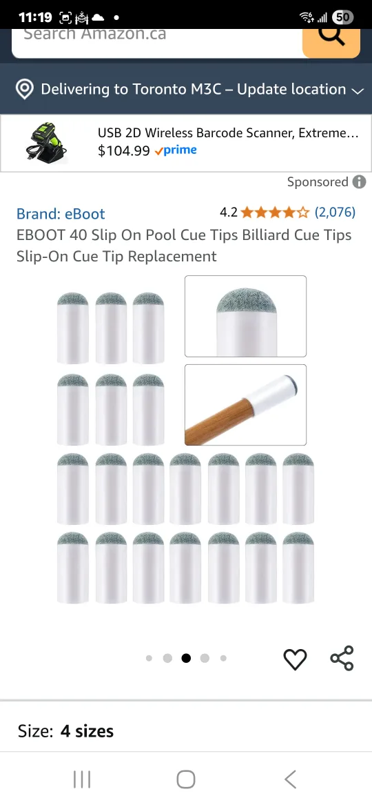 New eBoot 40 Slip On Pool Cue Tips image indicator(4)