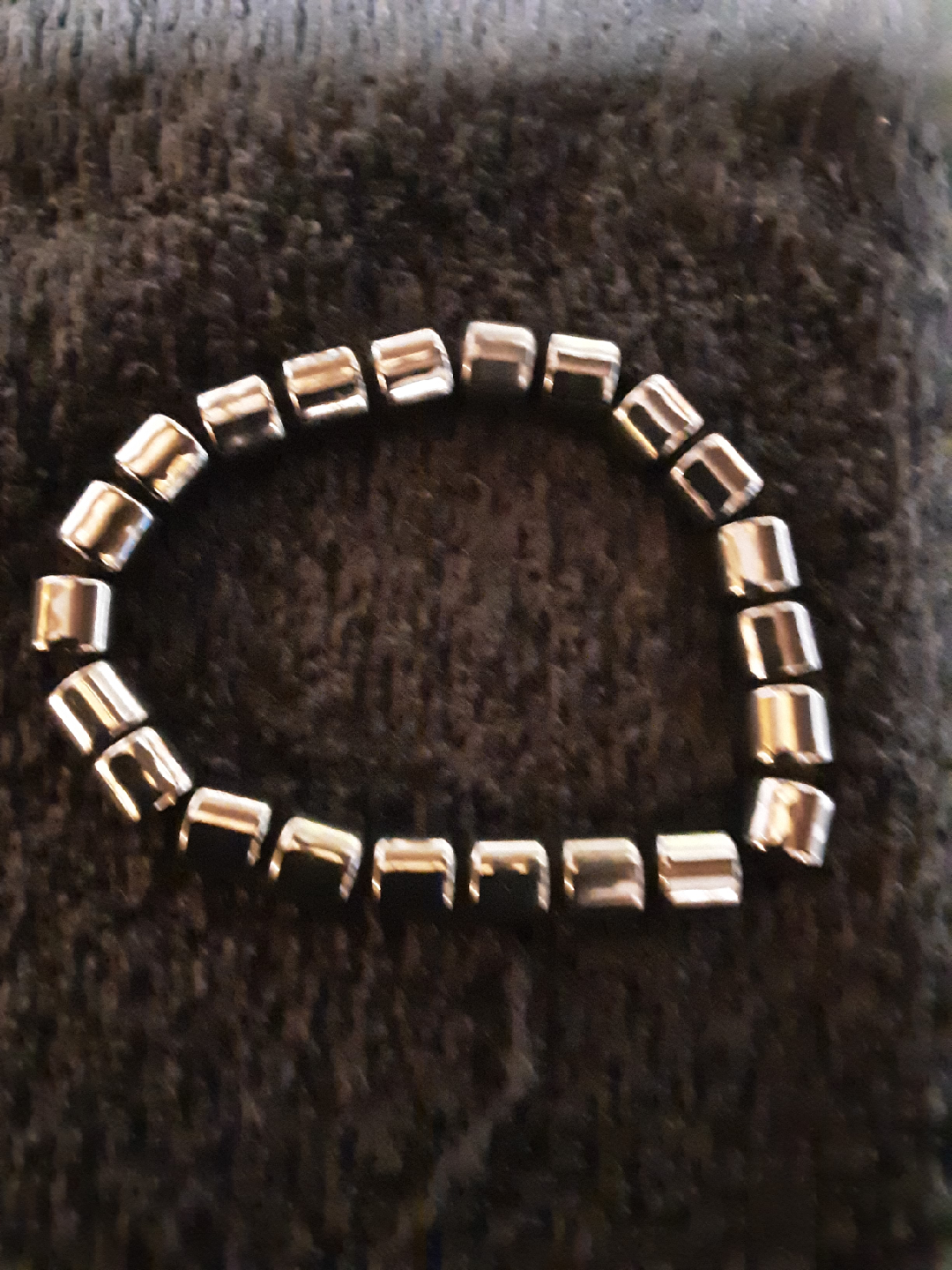Silver Tone Metal Bead Bracelet