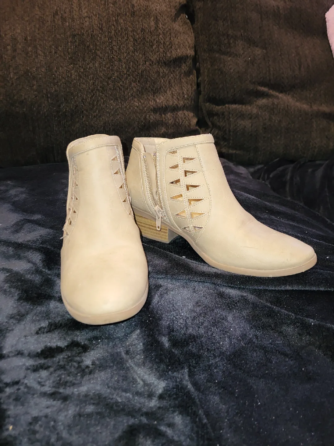 Cream Ankle Boots - Size 5 thumbnail