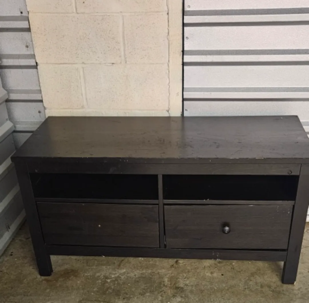 Black TV Stand with 2 Drawers