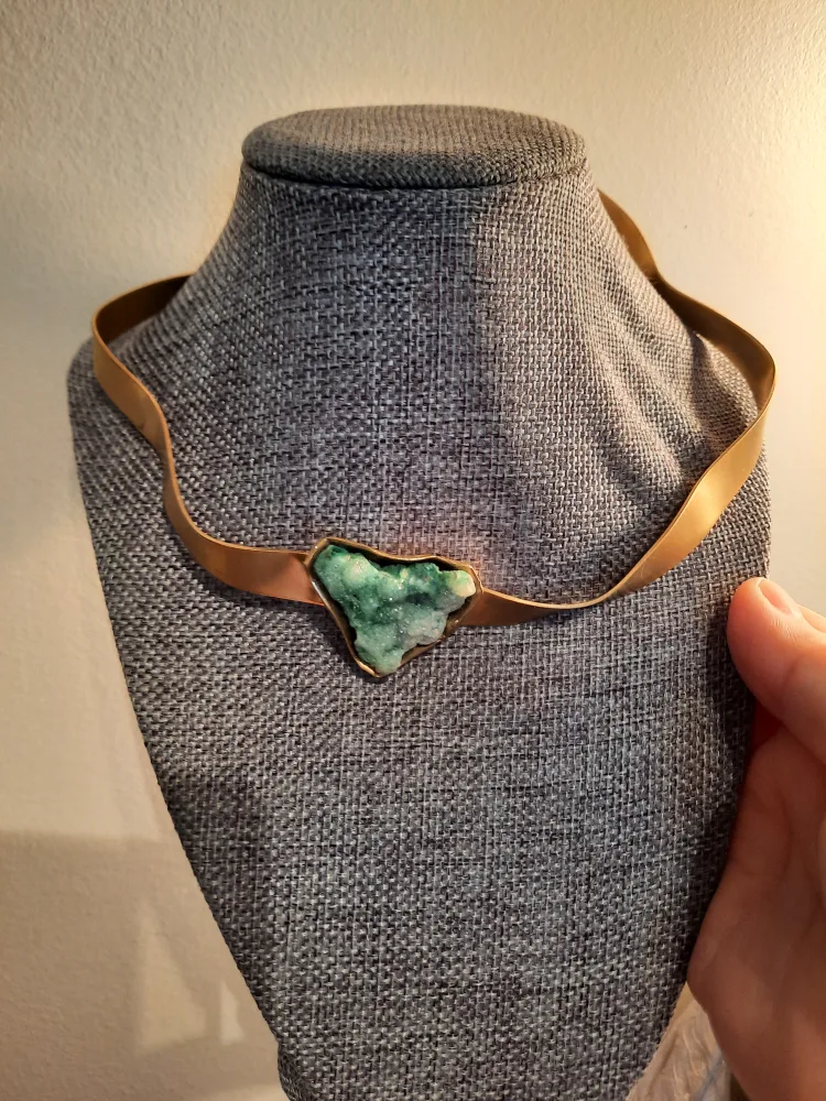 Katerina Vasou  golden choker with geod stone image indicator(3)