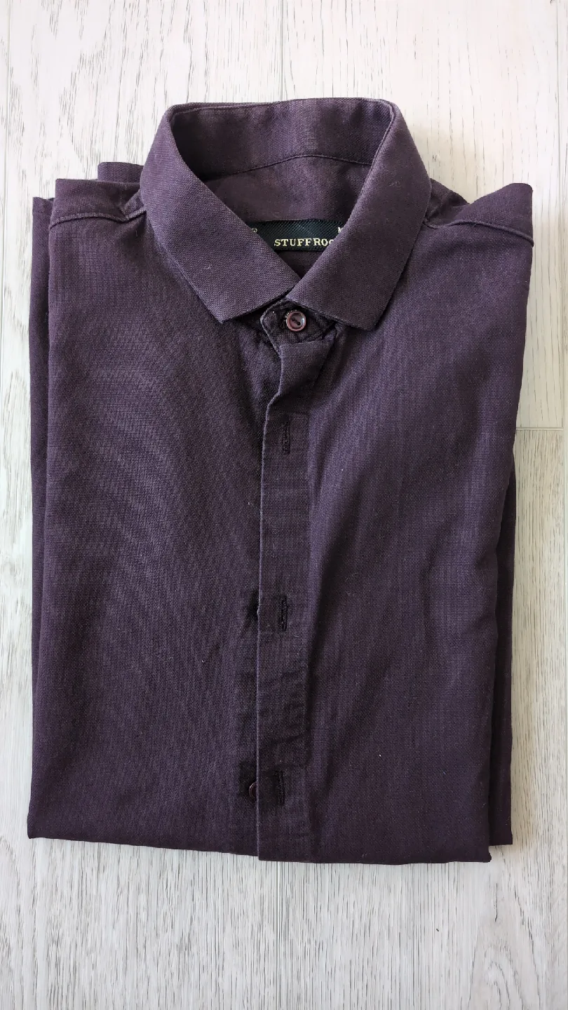 Stuffrocks Burgundy Button-Down Shirt - Medium thumbnail