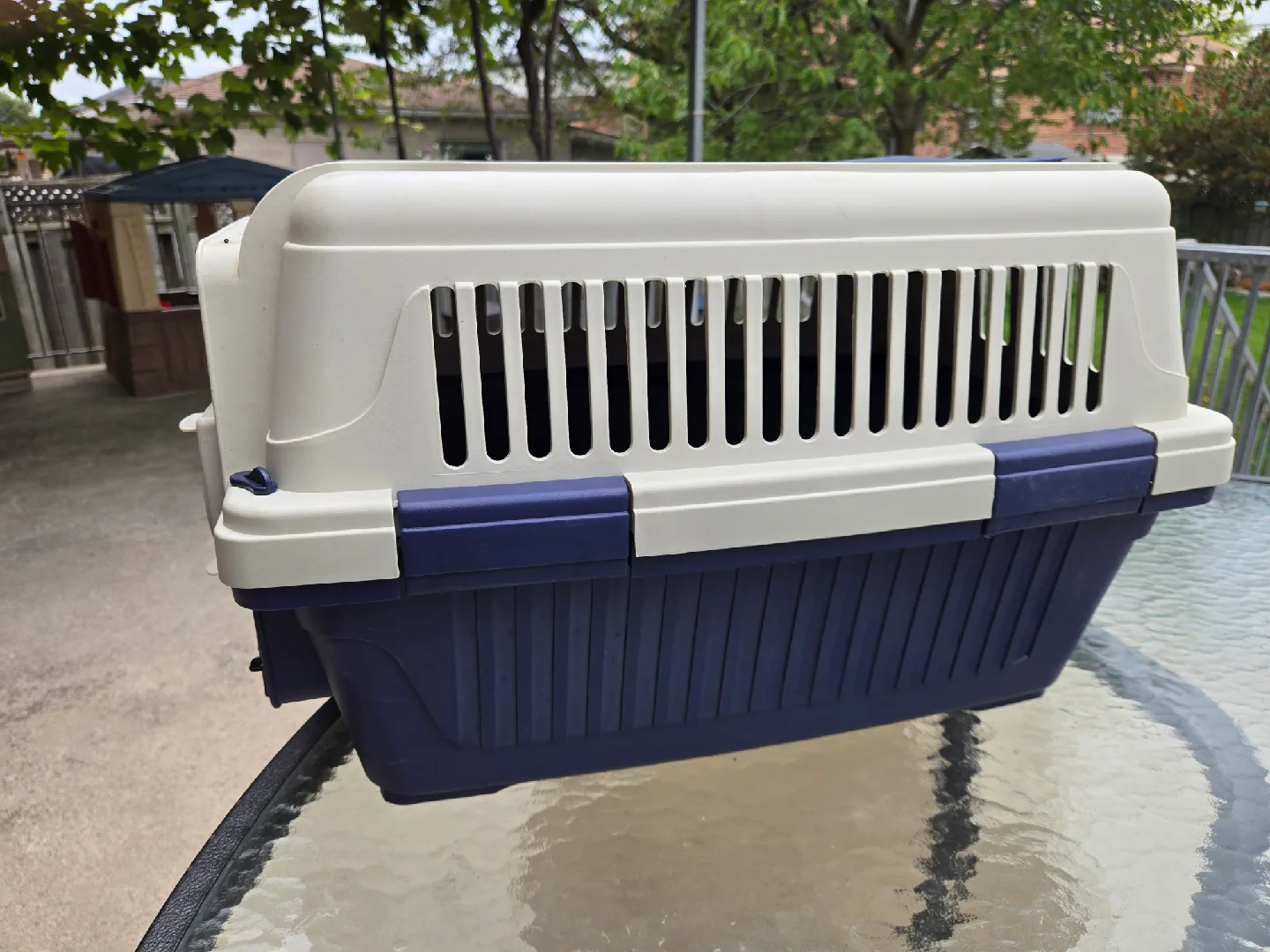 Pet Carrier - Blue and White image indicator(2)